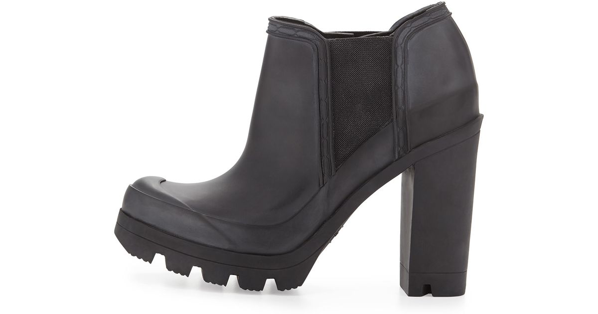 heeled rubber boots