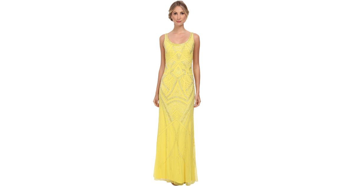 adrianna papell yellow dress