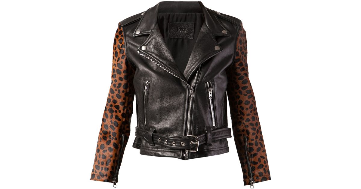 Lyst Laer Cropped Moto Jacket In Black