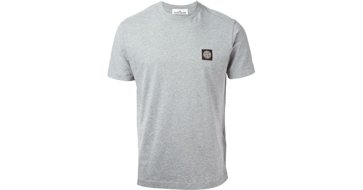 Stone Island Logo Patch T-Shirt in Grey 