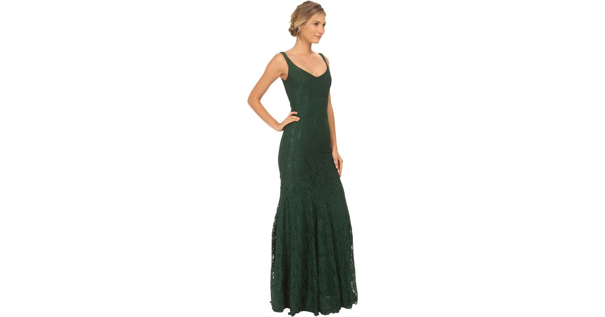Nicole Miller Cordelia Lace Gown In Green Lyst