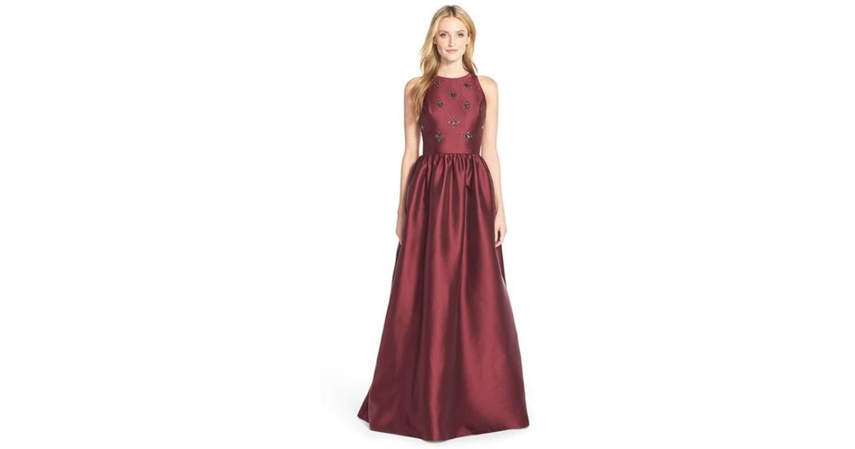 adrianna papell burgundy dress