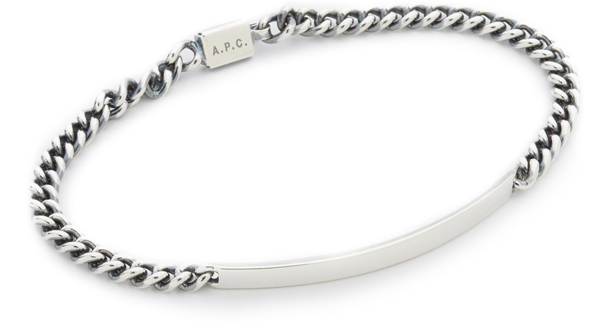 A.P.C. Small Id Bracelet in Metallic for Men - Lyst