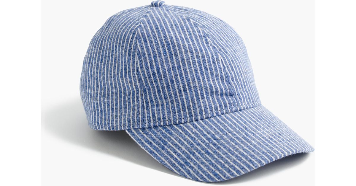 J.Crew Striped Cotton Baseball Cap in 