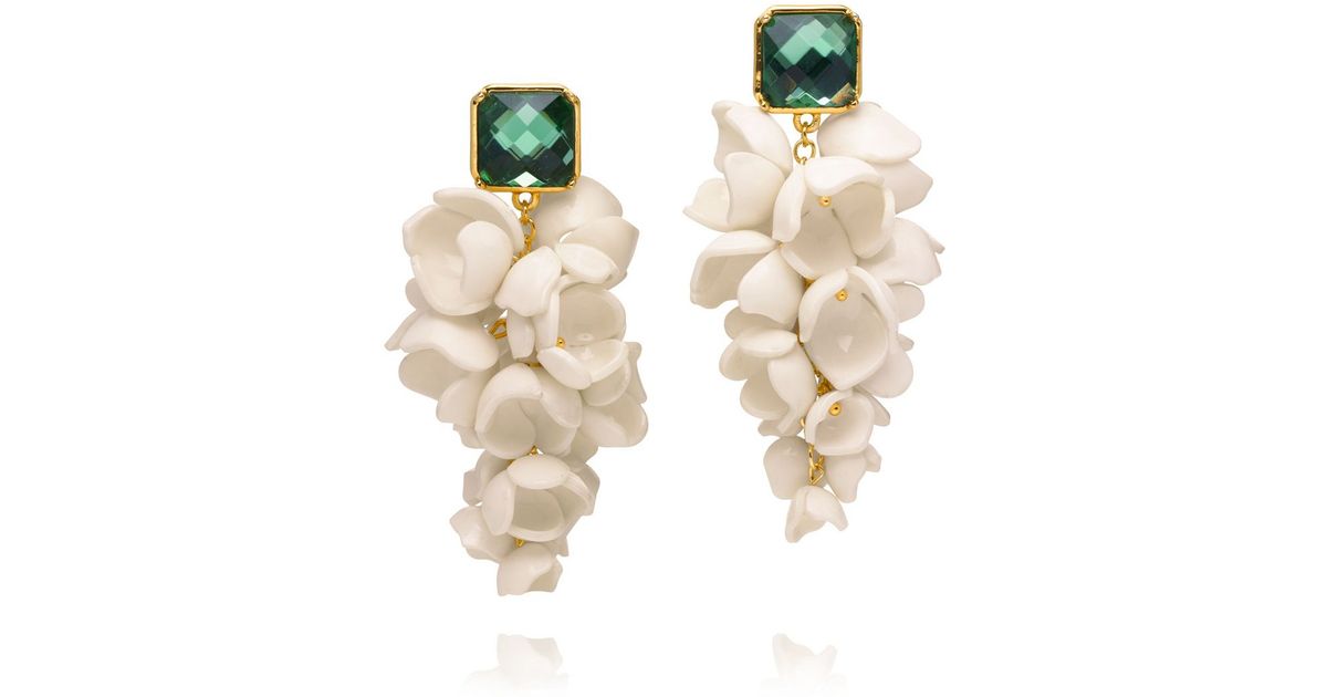 Tory Burch Green Anais G Flower Earring Tory Burch Green Anais G Flower Earring