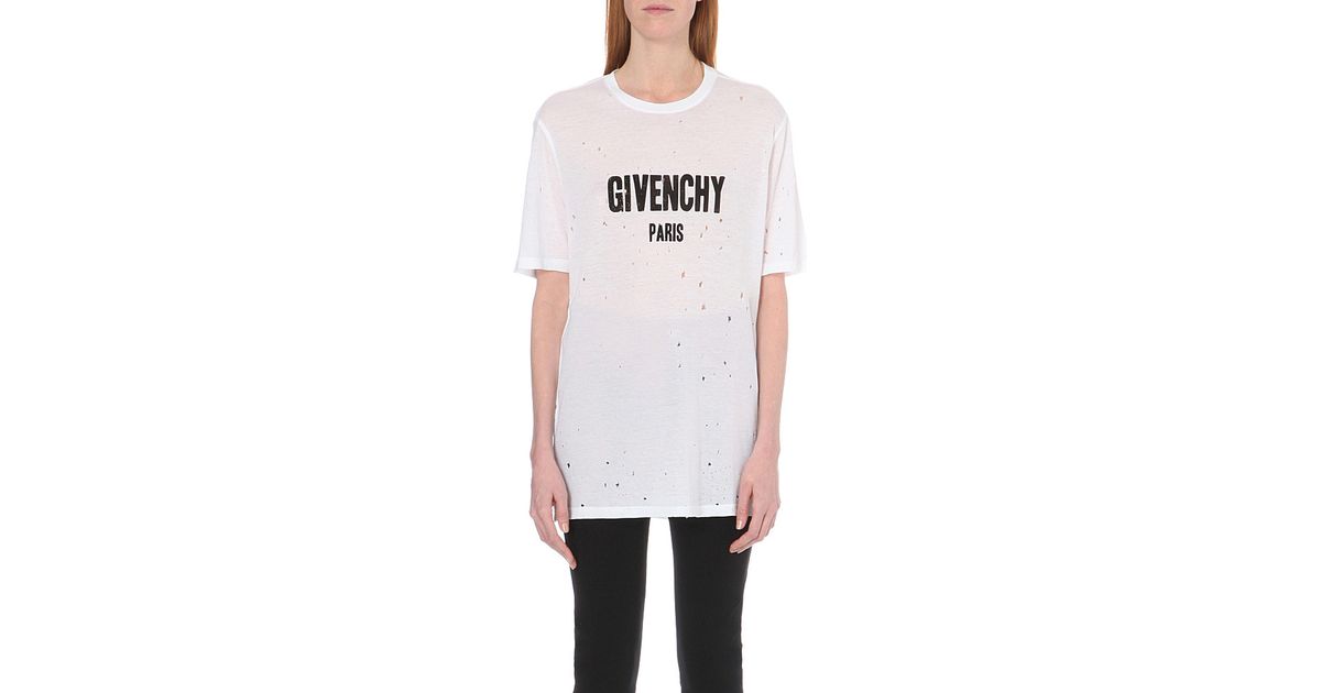 Givenchy Distressed Cotton-jersey T 
