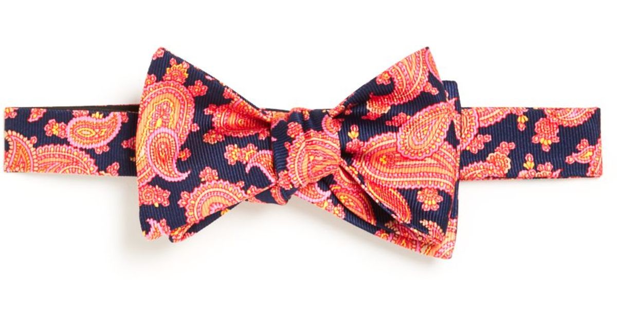 coral and navy bow tie