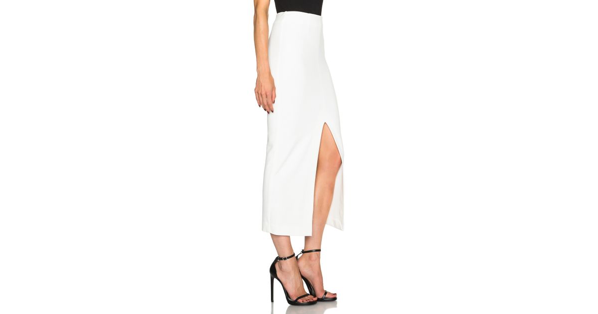 white maxi pencil skirt