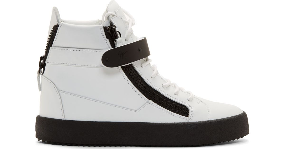 black and white giuseppe sneakers