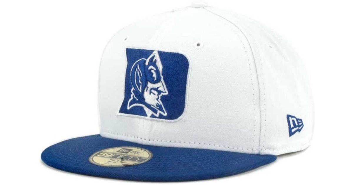KTZ Duke Blue Devils Ncaa White 2 Tone 59fifty Cap for Men Lyst