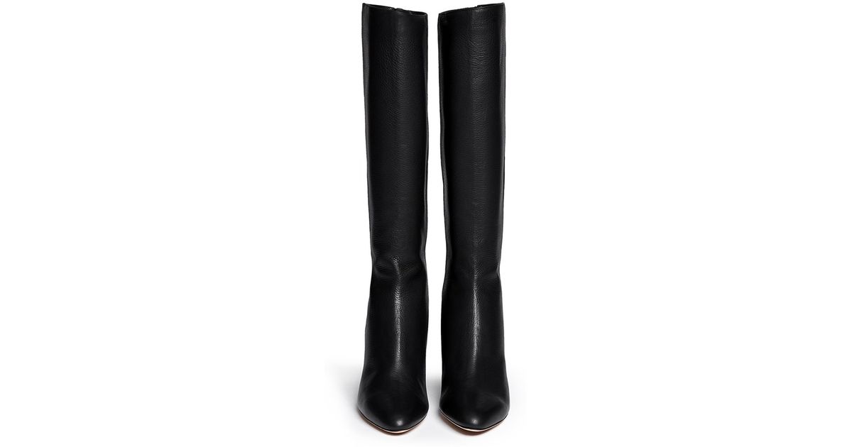 Jimmy Choo 'gem' Grainy Leather Zip Boots in Black - Lyst
