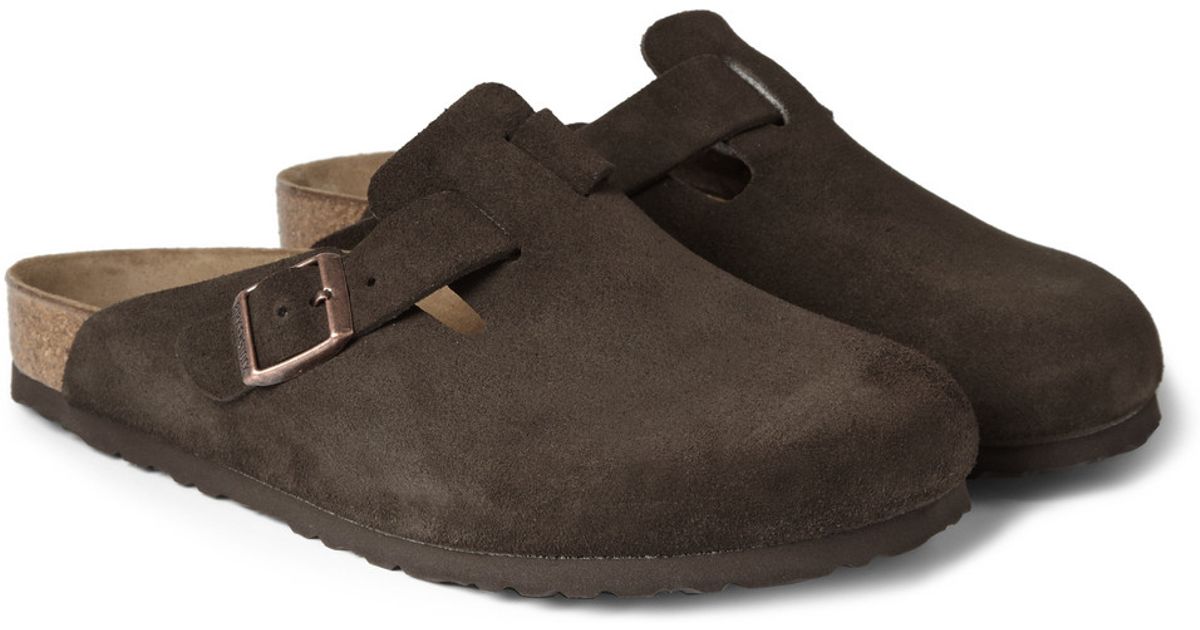 birkenstock boston brown suede