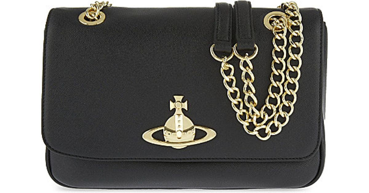 vivienne westwood black bag gold chain