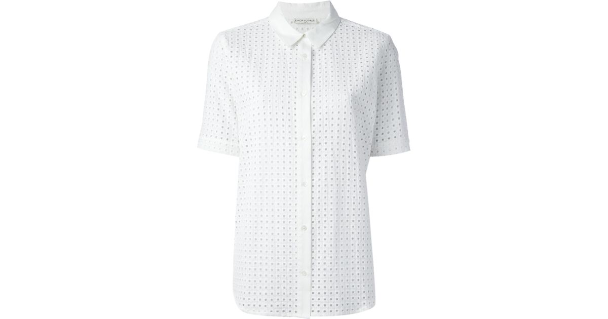 Each x Other Women's White Perforated Shirt