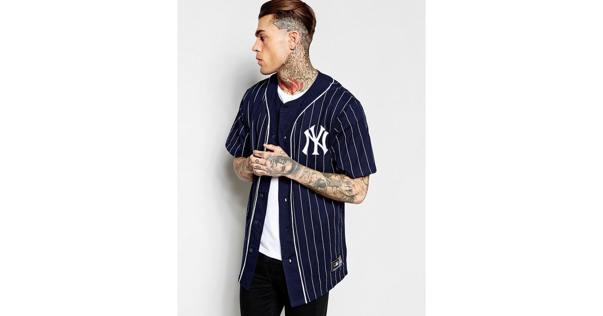 Majestic New York Yankees Longline Baseball Jersey Exclusive To Asos in  Blue for Men | Lyst Canada