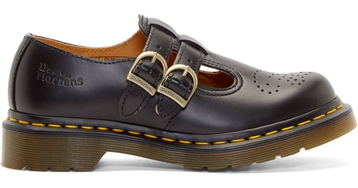 Dr. Martens Black Perforated Leather Mary Janes Loafers and moccasins ...