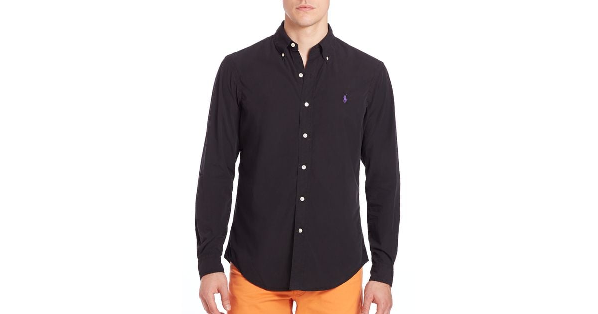 polo ralph lauren black button up