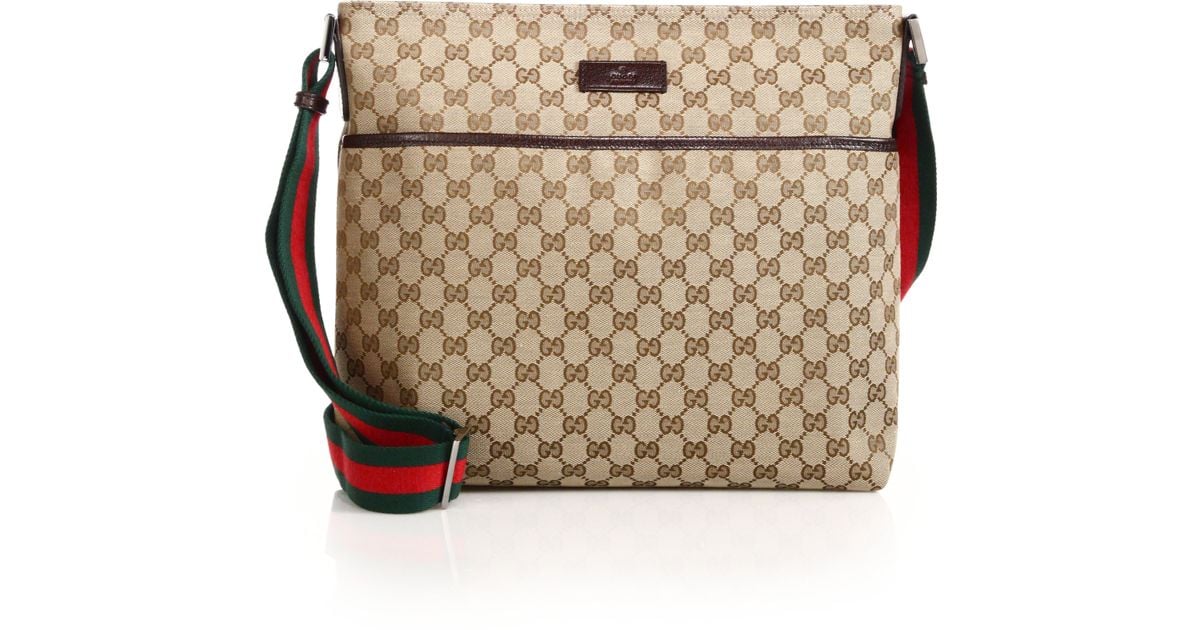 gucci gg canvas messenger bag shoulder crossbody