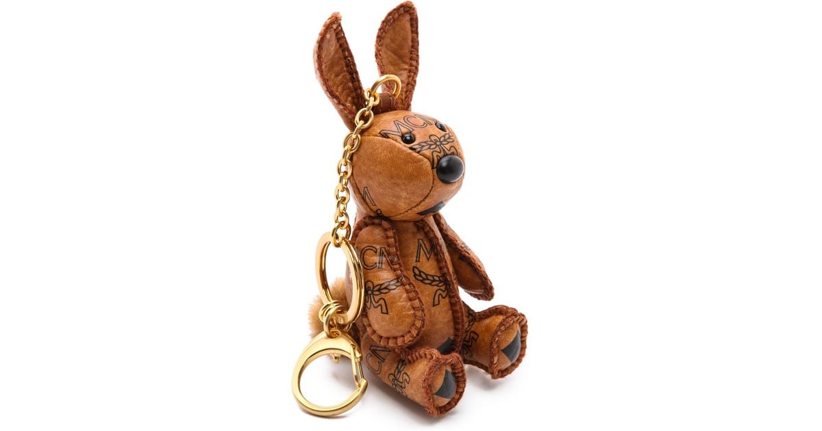 MCM Heritage Rabbit Charm Keychain - Cognac in Brown