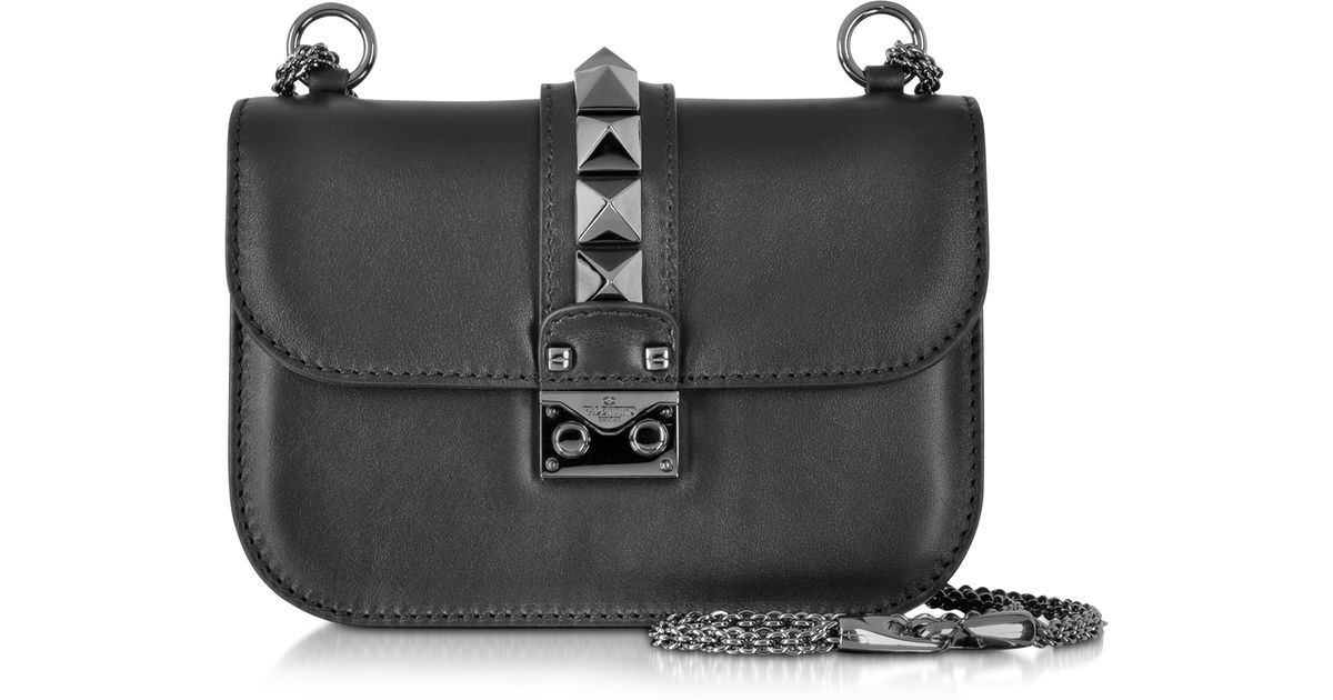 valentino black chain shoulder bag