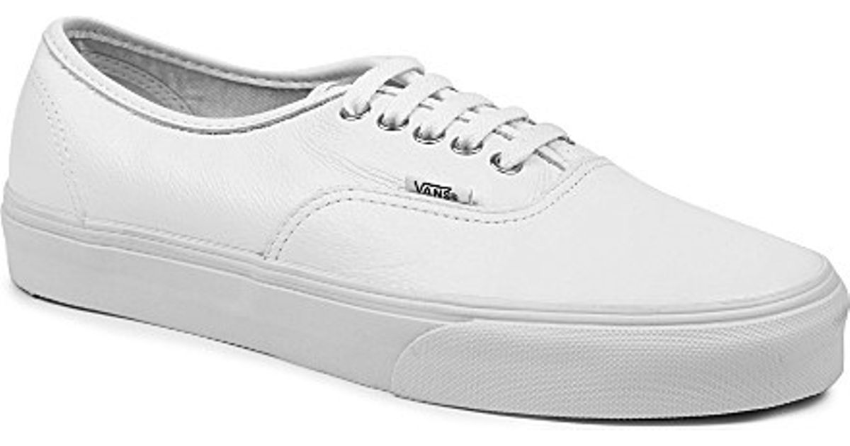 white leather classic vans