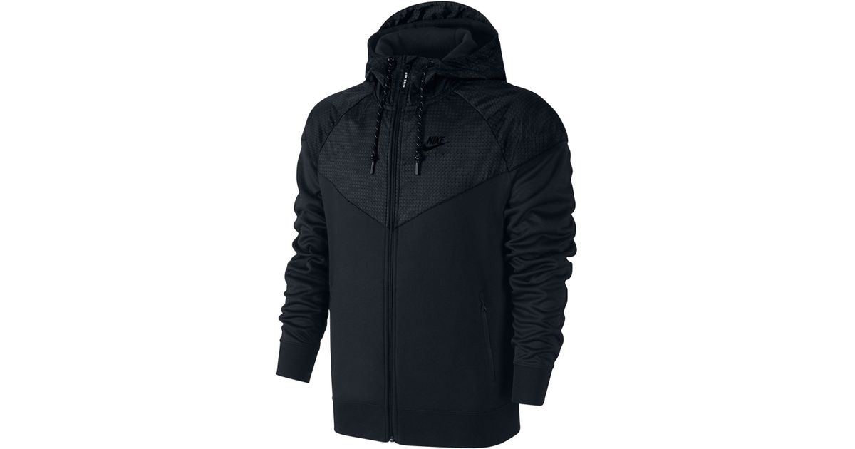 Nike Men's Air Hybrid Fleece Windrunner Hoodie in Black for Men | Lyst