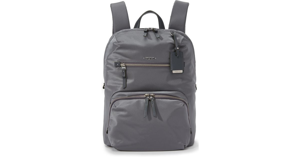 tumi gray backpack