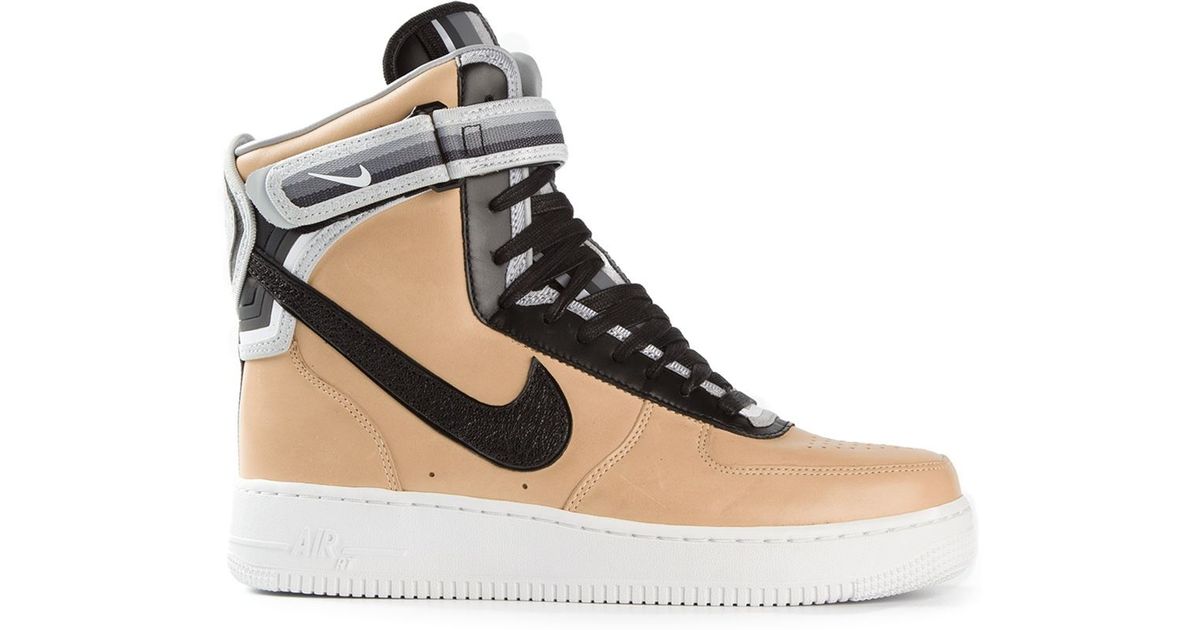 beige nike high tops