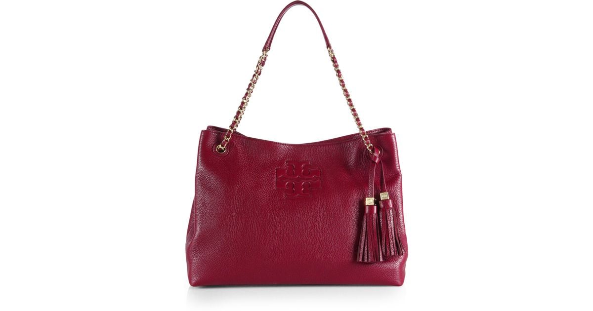Tory Burch Yarrow Thea Small Slouchy Leather Shoulder Bag