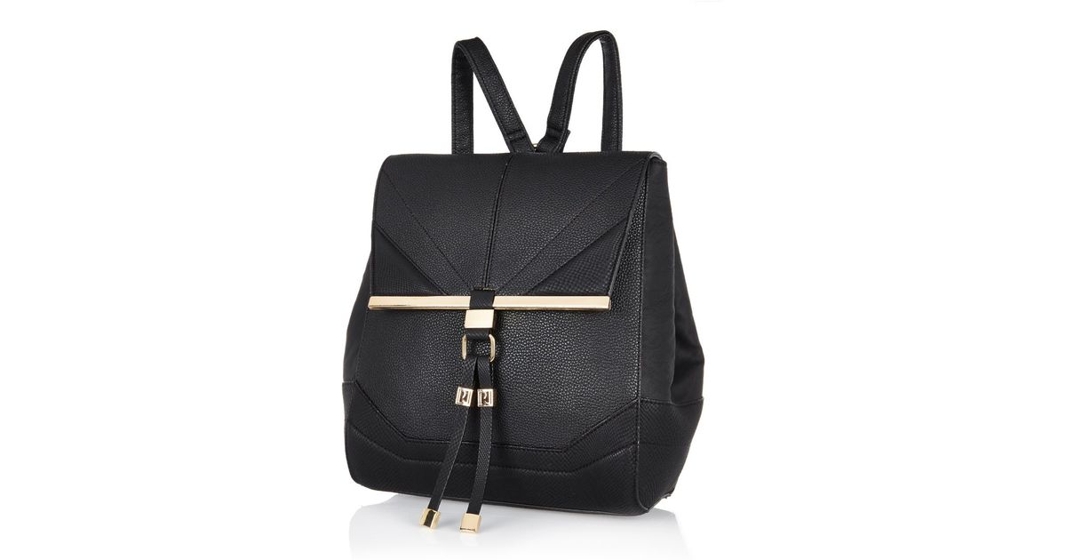 river island leather backpack