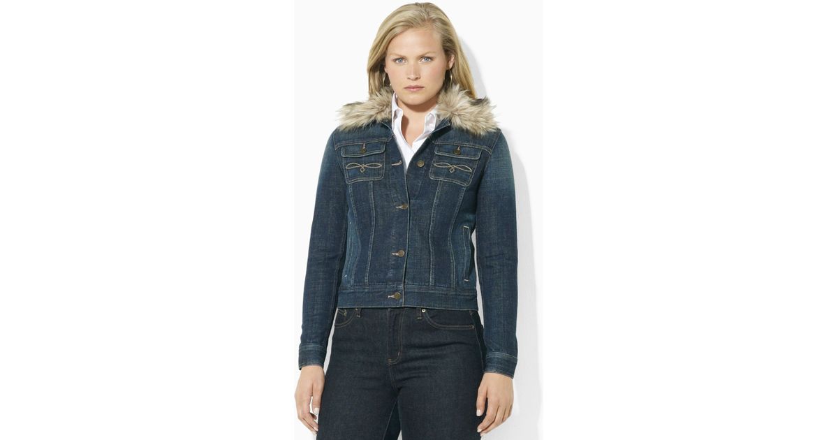 ralph lauren jeans jacket with fur collar