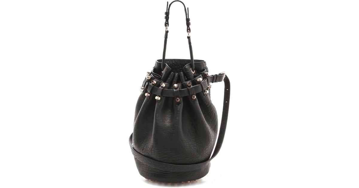 Alexander Wang Diego Bucket Bag with Rose Gold Hardware in Black - Lyst