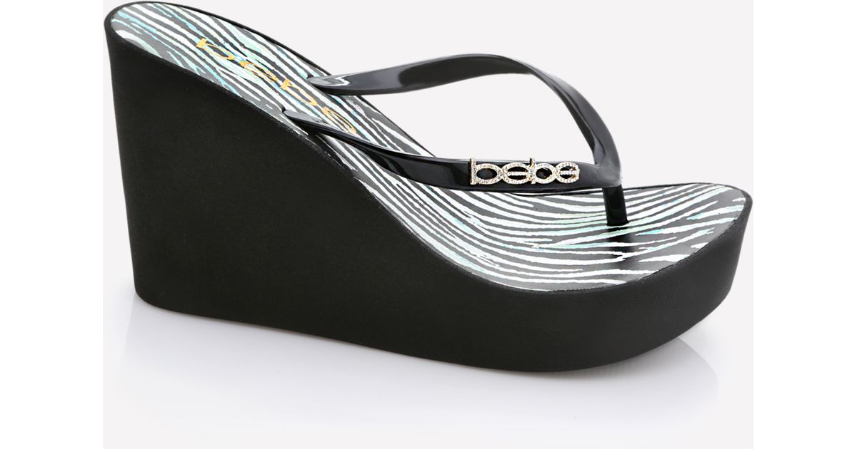 bebe high heel flip flops
