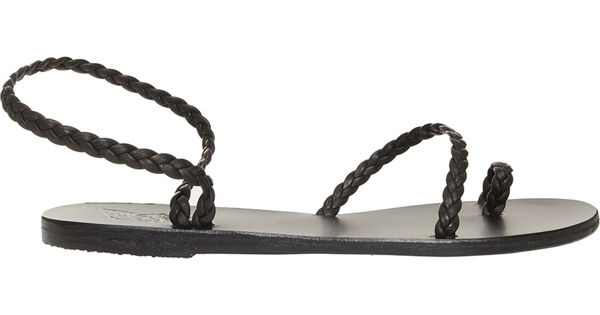 black braided sandals