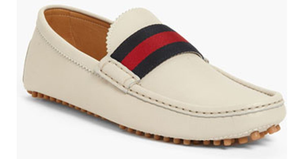 Gucci 'new Auger' Driving Shoe in White 