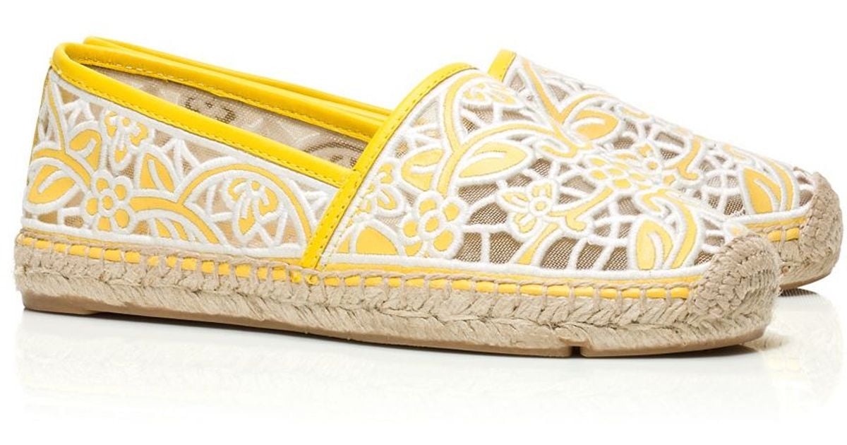 tory burch yellow espadrilles