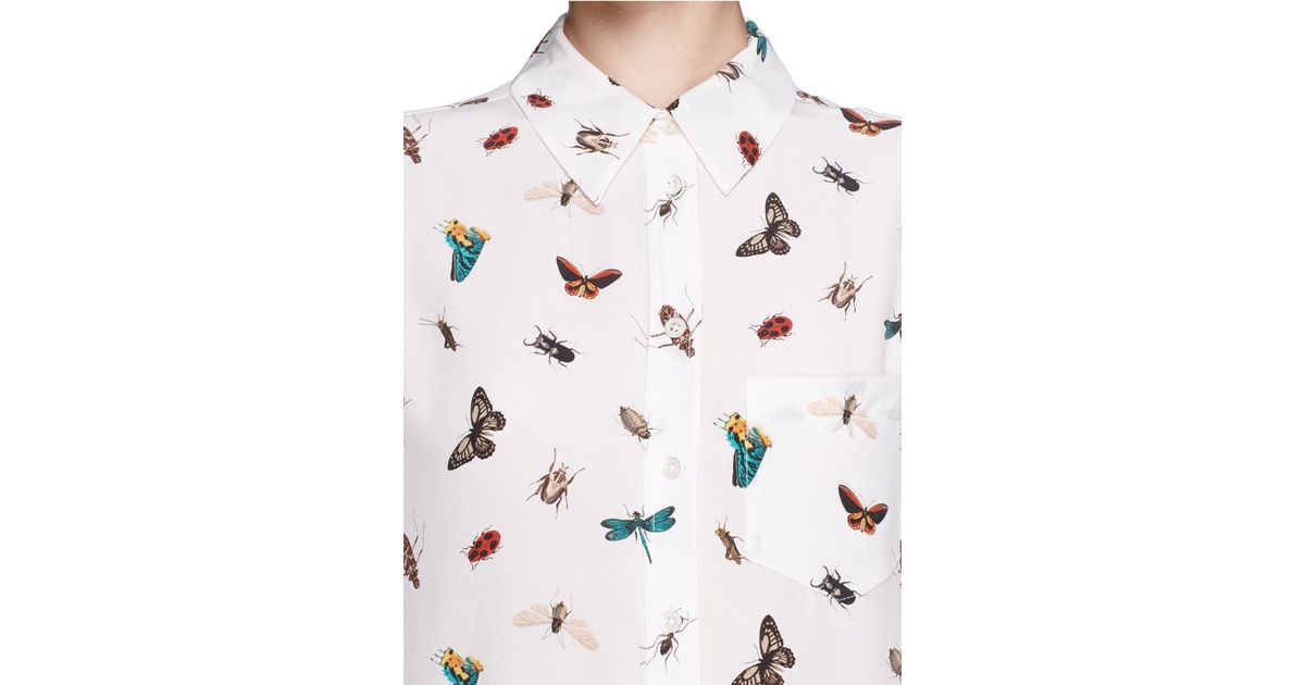 Equipment 'reese' Insect Print Silk Shirt - Lyst