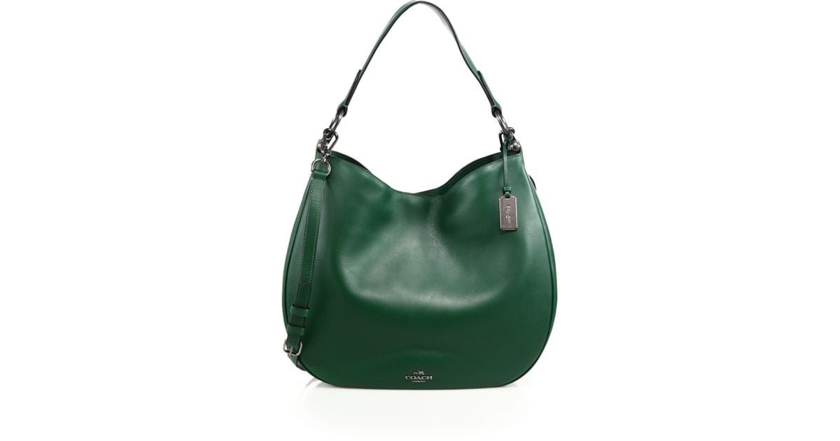 COACH Nomad Leather Shoulder Bag in Green | Lyst