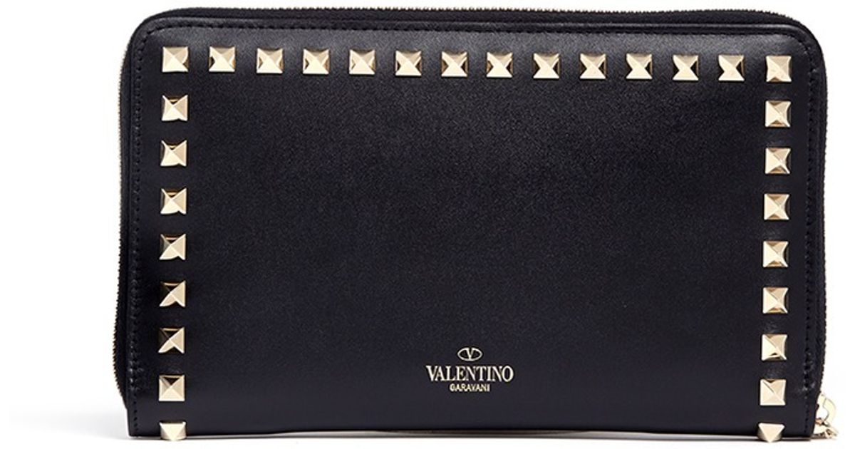 valentino rockstud wallet black