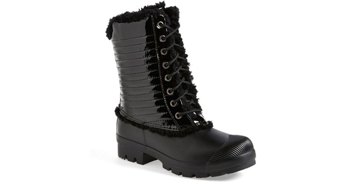 hunter patent leather boots