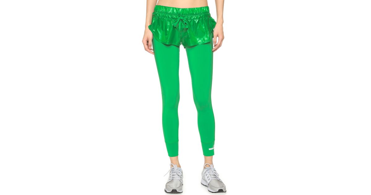 adidas By Stella McCartney The Shorts Tights in Green | Lyst