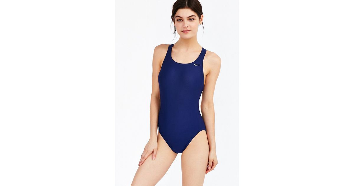 Nike Fast Back One-piece Swimsuit in Blue | Lyst