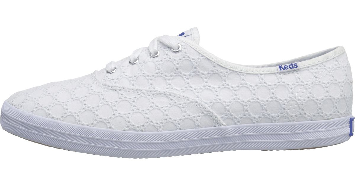 white eyelet keds