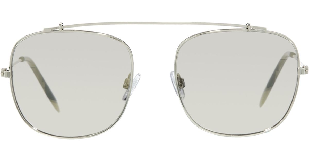 ASOS Navigator Sunglasses Without Nose Bridge in Metallic for Men | Lyst