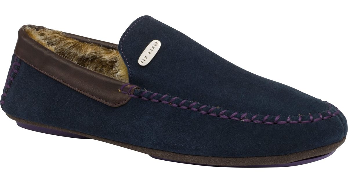 mens slippers navy blue factory store 
