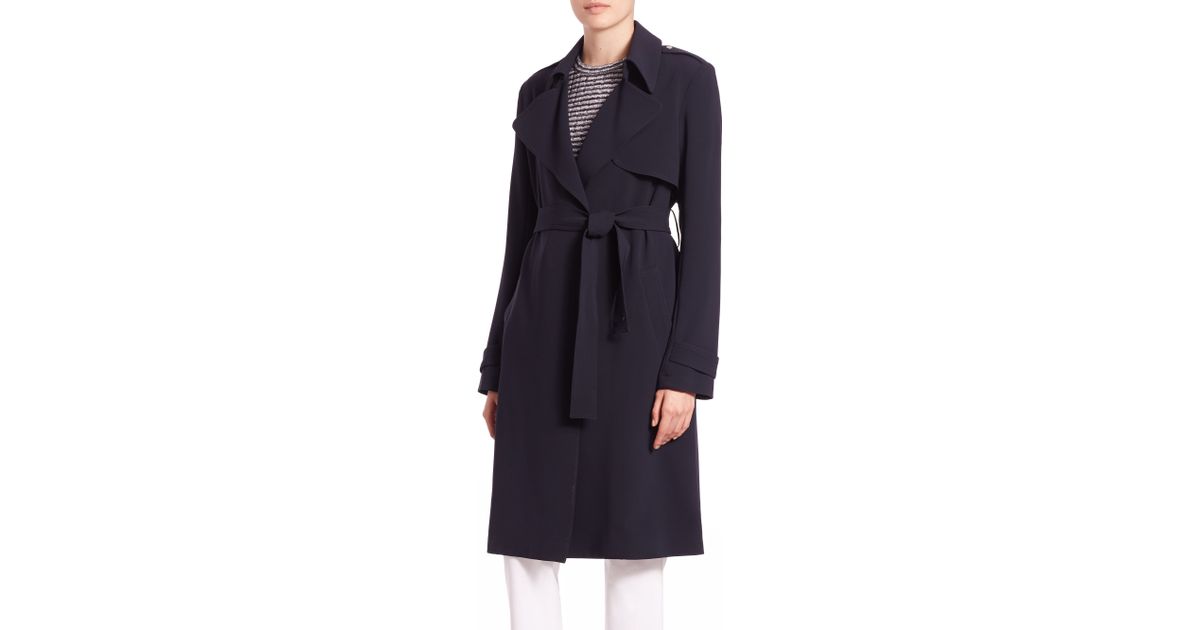 Theory Oaklane B Trench Coat In Deep Navy (Blue) - Lyst