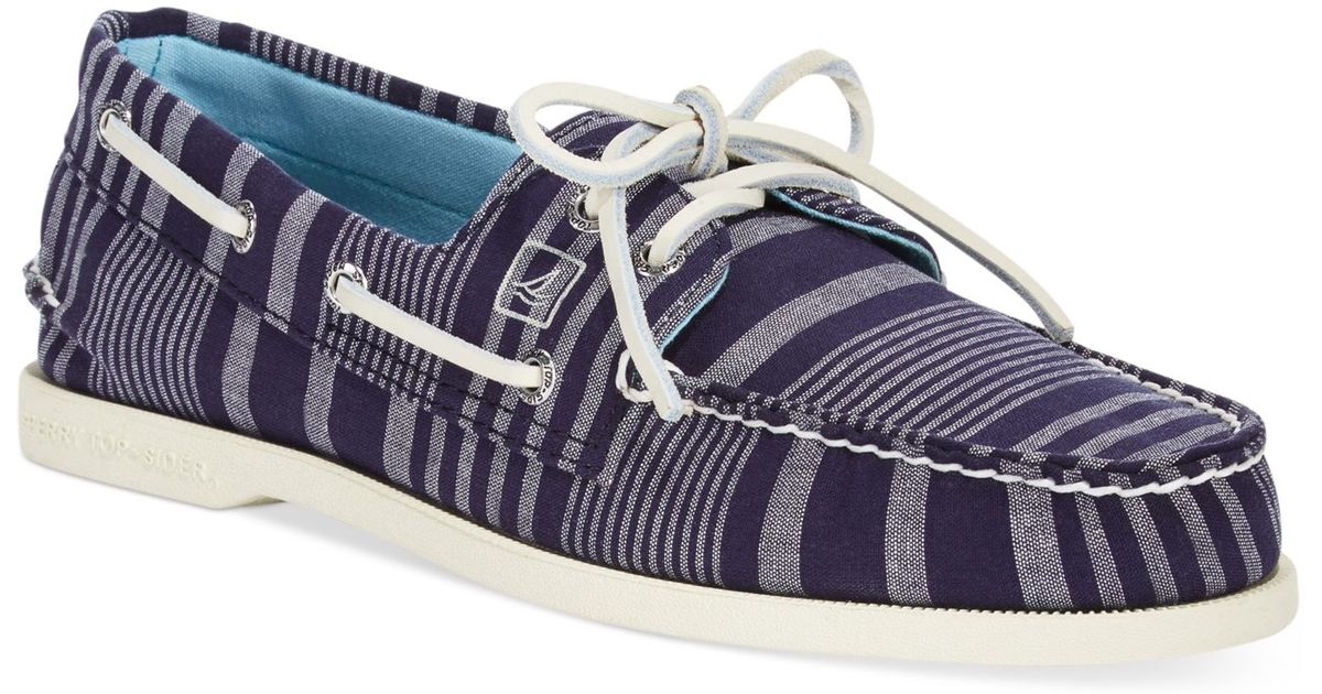 sperry striped boat shoes