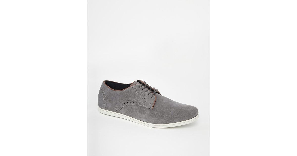 ALDO Suede Brogue Shoes in Grey (Gray) for Men Lyst