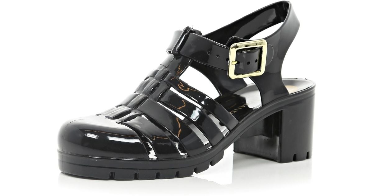 block heel jelly sandals