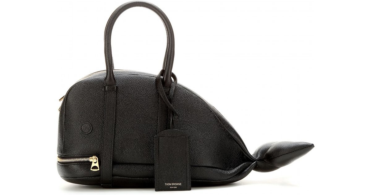 Thom Browne Black Whale Leather Tote Thom Browne Black Whale Leather Tote